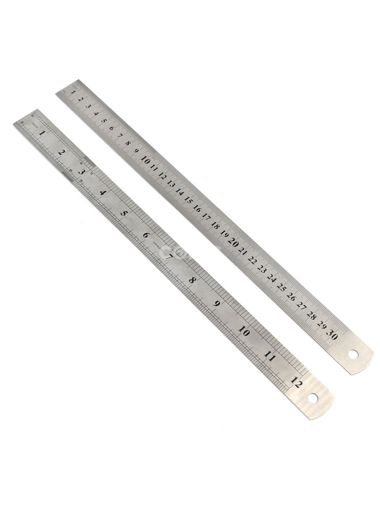 Steel Scale Straight Rulers Stainless Steel 12 Inches 30cm Measuring